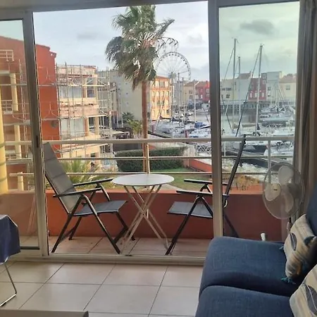 Le Matago A28, Vue Port, Clim, Parking, Piscine Appartement Agde